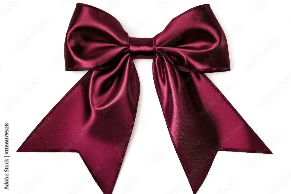Poster A simple yet striking image of a red bow tied to a white wall, perfect for decorating ideas or adding a pop of color to your design