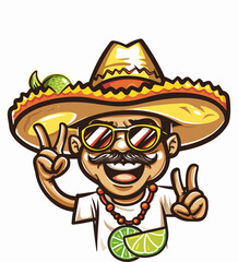 Cute cartoon margarita character on transparent background