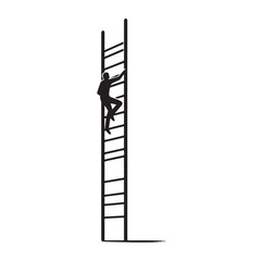 climbing the ladder silhouette vector illustration