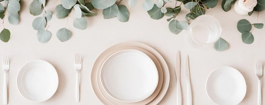 Neutral Thanksgiving table styled with pale linens and subtle gold accents, focus soft sophistication