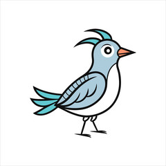 Creative Quirky Bird Vector Art with Simple Line Design