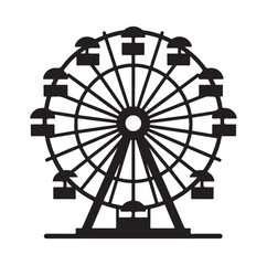 ferris wheel silhouette vector illustration