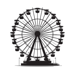 ferris wheel silhouette vector illustration