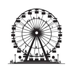 ferris wheel silhouette vector illustration