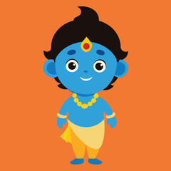 lord krishna as a child vector