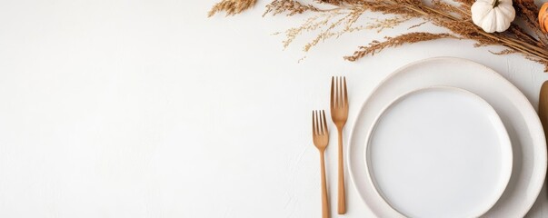 Thanksgiving table styled with muted natural decor and understated seasonal highlights, concept serene celebration