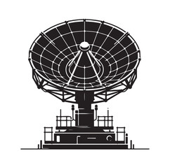 radar dish silhouette vector illustration