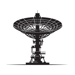 radar dish silhouette vector illustration