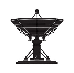 radar dish silhouette vector illustration