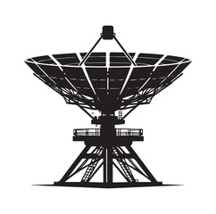 radar dish silhouette vector illustration