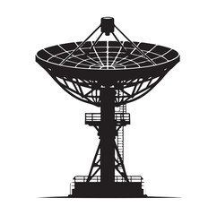 radar dish silhouette vector illustration