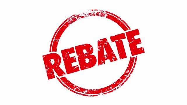 Rebate Round Red Stamp Refund Money Back Offer Deal 3d Animation
