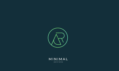 Alphabet letter icon logo AR