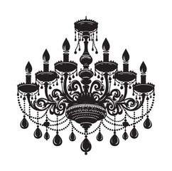 chandelier vector illustration icon silhouette style