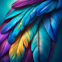 Obraz premium Texture with colorful macaw feathers