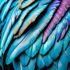 Obraz premium Texture with colorful macaw feathers
