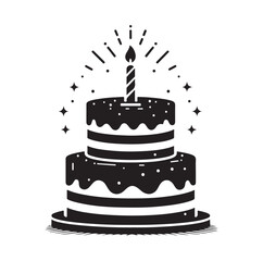 Birthday Cake silhouette vector illustration