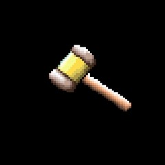 Naklejka premium Pixel Art Gavel Judge Hammer Auction Law Justice
