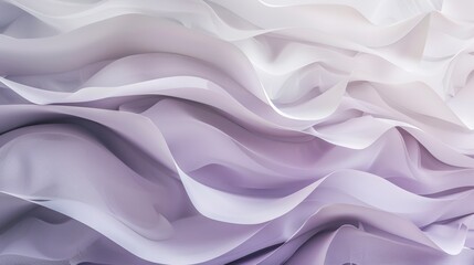 Fototapeta premium Smooth, elegant waves of purple and white fabric create a beautiful abstract design, perfect for backgrounds and design projects
