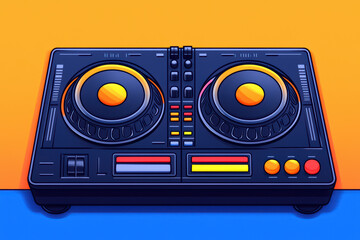 Fototapeta premium DJ mixer with vibrant colors and modern design