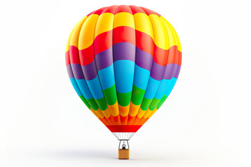 Fototapeta premium Colorful hot air balloon isolated on clear white background