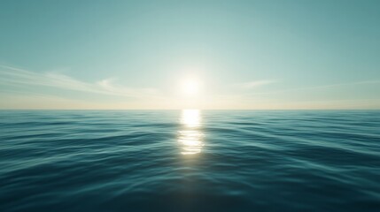 Obraz premium Serene Seascape with Sunlight Reflection at Dusk