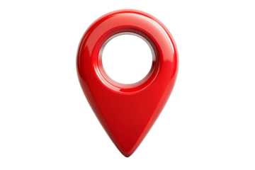 red map pointer isolated on transparent