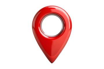 red map pointer isolated on transparent background
