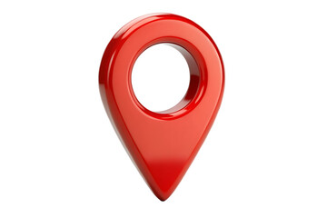 red map pointer isolated on transparent background