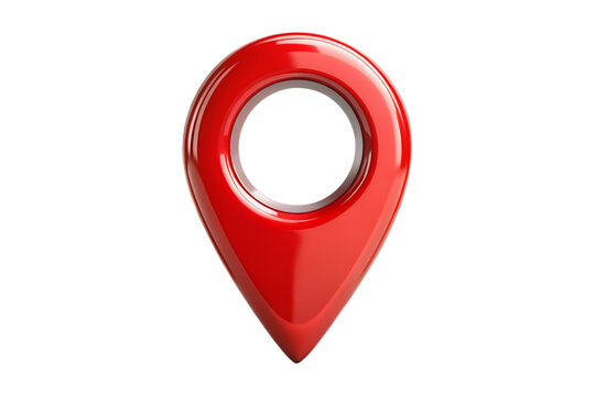 red map pointer isolated on transparent background