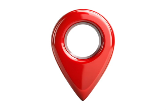 red map pointer isolated on transparent background - Powered by Adobe