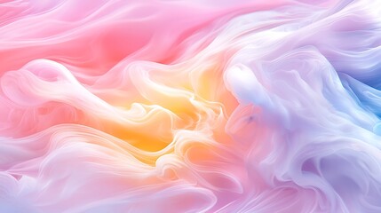 Abstract pastel color swirls, flowing paint texture background.