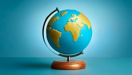 globe on blue background