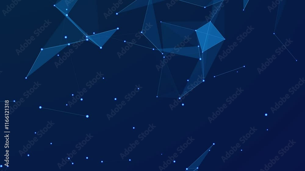 Poster data technology and scientific illustration. abstract motion background of connected dots and lines.