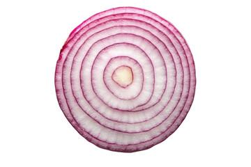 A perfect red onion slice with smooth edges