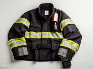 Uniforme de bombero aislado sobre fondo blanco 