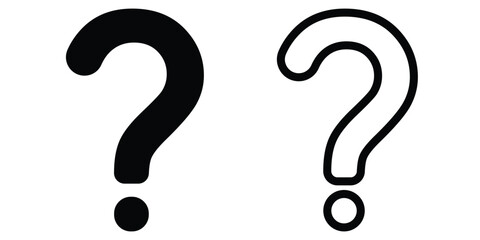 Question mark icon. A black and white icon of a question mark. The design representing inquiry or the need for help. Best use for Logo, Business, Presentation, Website, App. Design eps 10. 