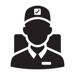 Delivery man silhouette vector illustration