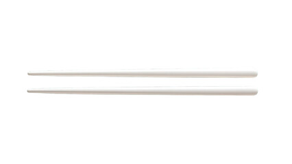 Set of White Porcelain Chopsticks Lying Parallel to Each Other on Transparent Background