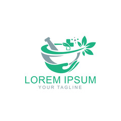 Healthcare Medical Pharmacy, Medicine, Herbal Logo Design Stock Vector