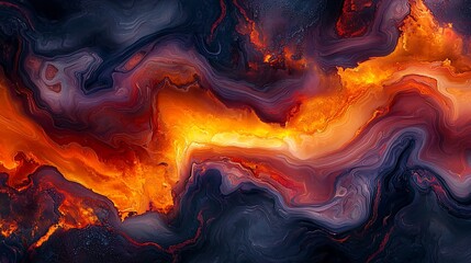 Abstract fiery swirls, molten lava texture background.