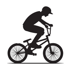 Fototapeta premium Professional bmx bicycle player silhouette. Vector illustration
