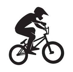 Fototapeta premium Professional bmx bicycle player silhouette. Vector illustration