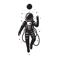 Astronaut silhouette vector illustration 