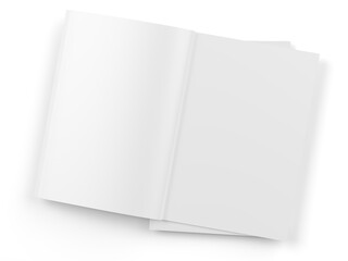 Open magazine with a glued binding. Vertical A4 format.