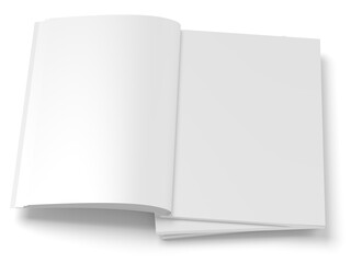 Open magazine with a glued binding. Vertical A4 format.