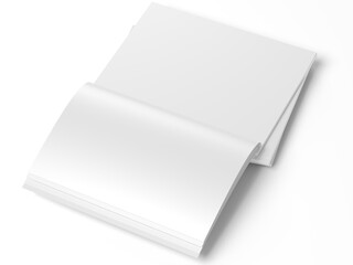 Open magazine with a glued binding. Vertical A4 format.
