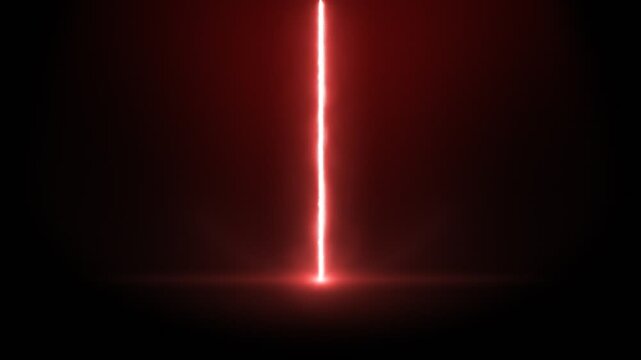 Realistic animation of a laser beam on a black background alpha channel.