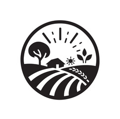 farming logo silhouette vector illustration