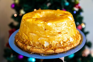 Traditional caramelized egg white pudding known as molotof or molotov